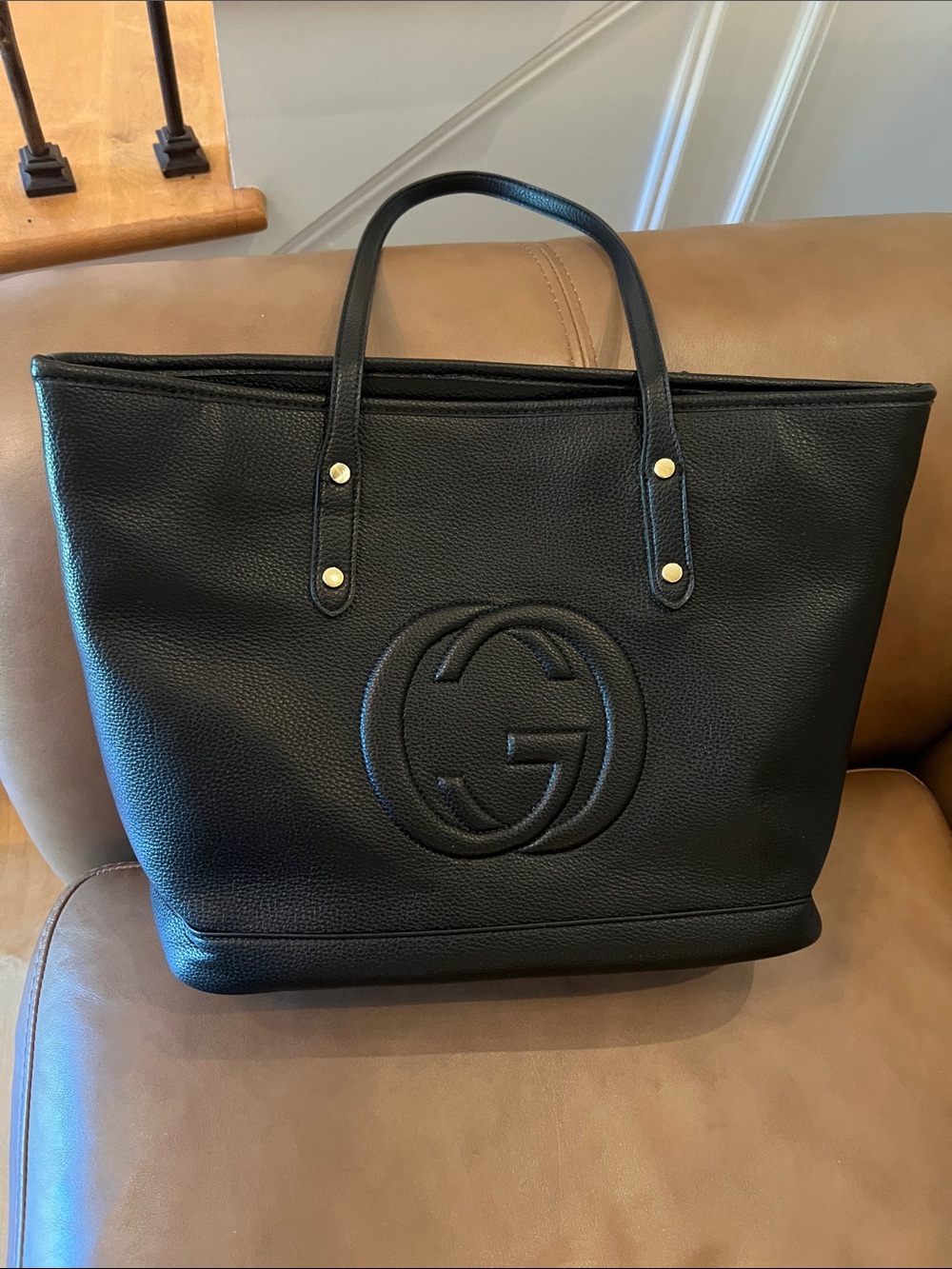 Gucci Black Leather Tote with Matching Wristlet - Picture 9 of 12